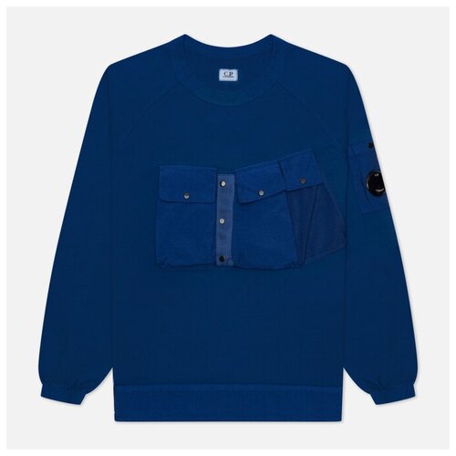 фото Мужская толстовка c.p. company heavy jersey mixed garment dyed синий , размер s