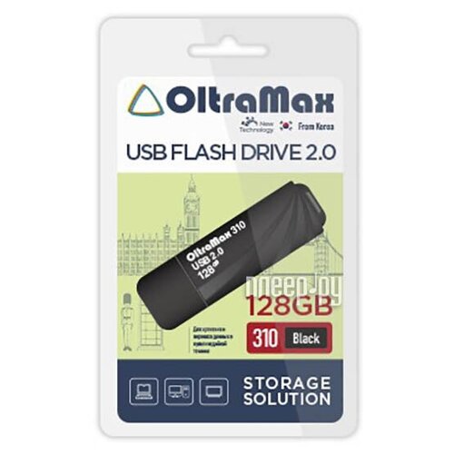 USB Flash Drive 128Gb - OltraMax 310 2.0 Black OM-128GB-310-Black