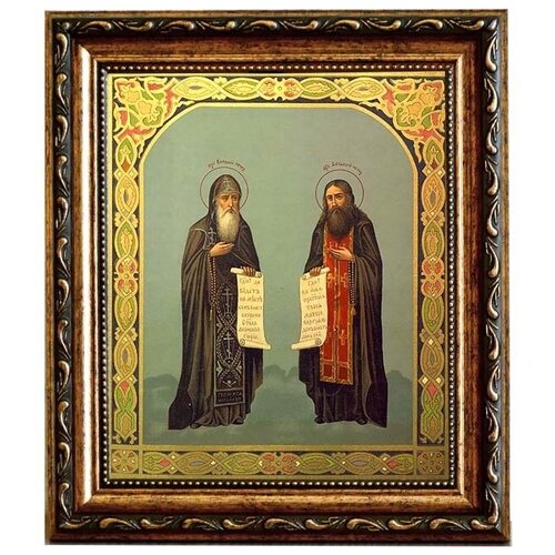 Антоний и Феодосий Печерские Преподобные. Икона на холсте.