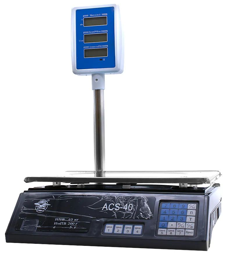 Весы торговые от 200 г. - 40 кг., точность 5 г. / LCD , платформа 35 х 24 см. / Торговые счетные электронные с дисплеем
