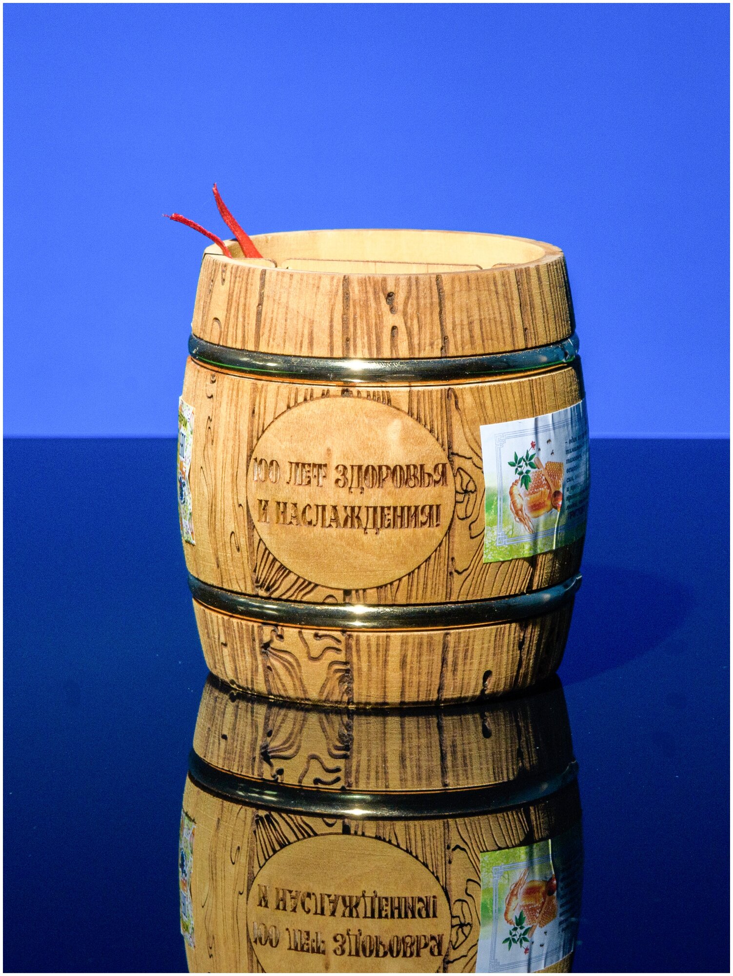 Женьшень на меду, 250 г, в подарочном деревянном бочоночке - фотография № 5