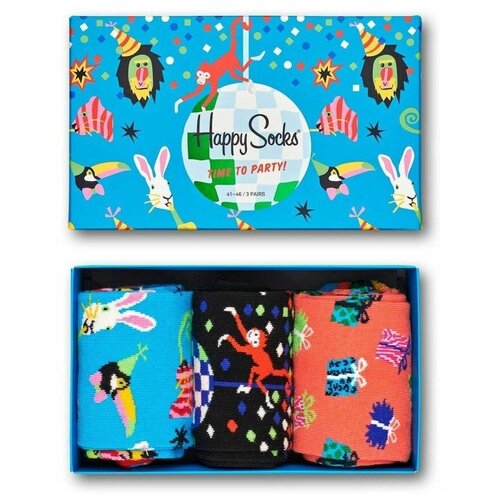 Happy socks Подарочный набор носков Happy Birthday Party Animal Gift Box разноцветный 29