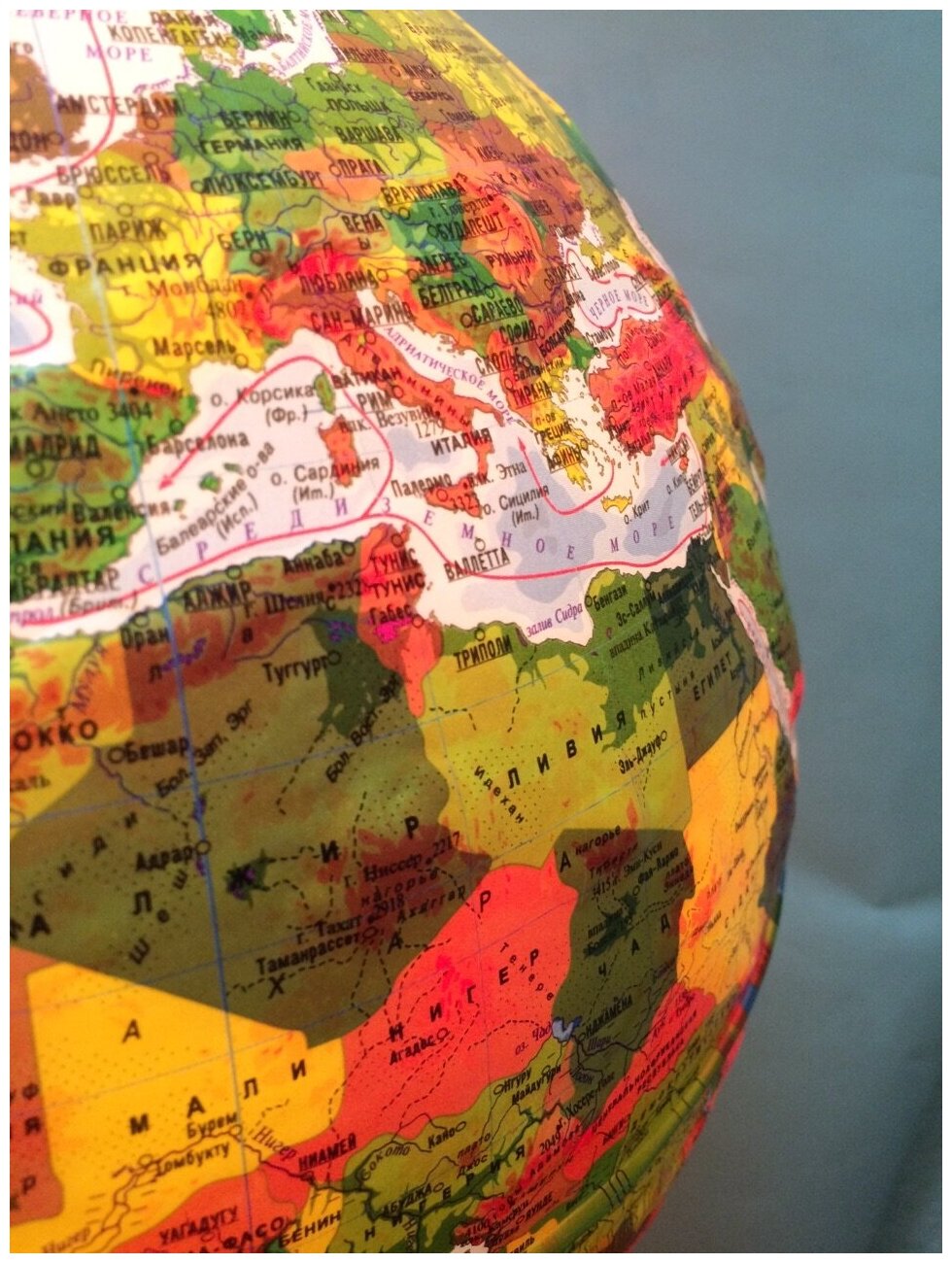 Физическо-политический глобус Земли, рельефный d-320 мм. (Ке013200233) - фото №14