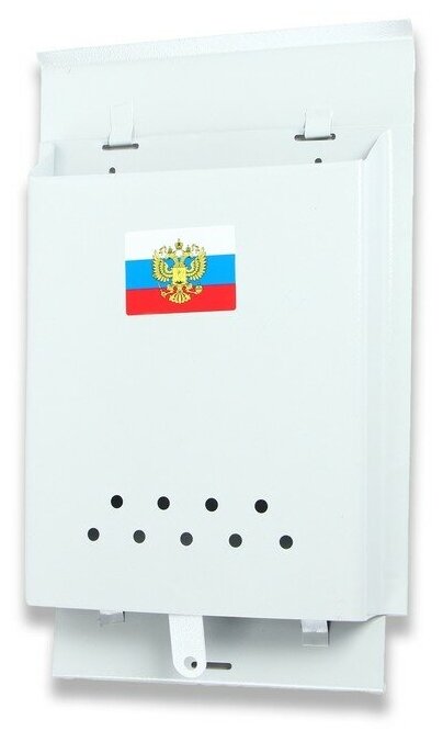 Ящик почтовый без замка (с петлёй), вертикальный, «Почта», серый - фотография № 5