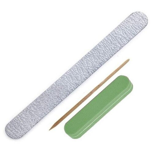 Одноразовый набор для маникюра (пилка 100/180 грит, баф 8,5 см, апельсиновая палочка)