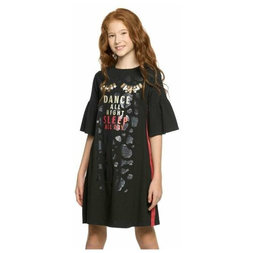 фото Платье для девочек, рост 140 см, цвет чёрный pelican