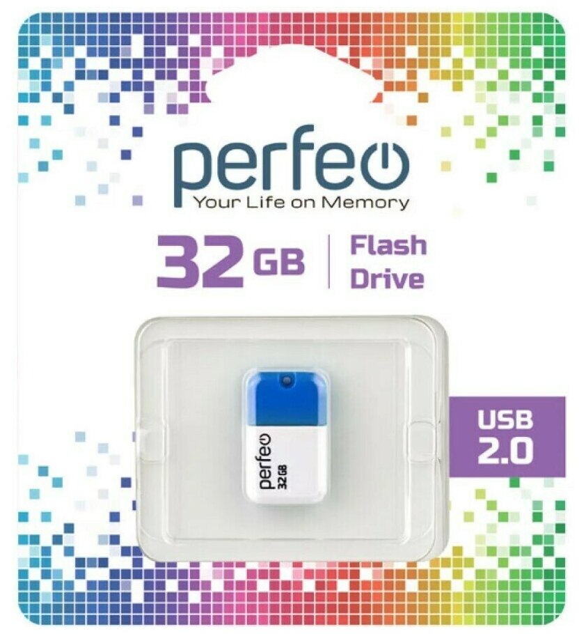 Накопитель USB 2.0 32гб Perfeo M 04 синий