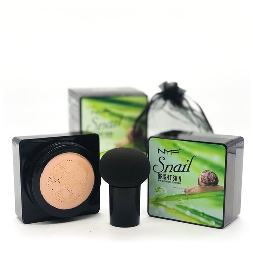 Кушон BB-крем, Snail Bright Skin Cushion Powder Улитка, от NYF Тон № 1 Ivory