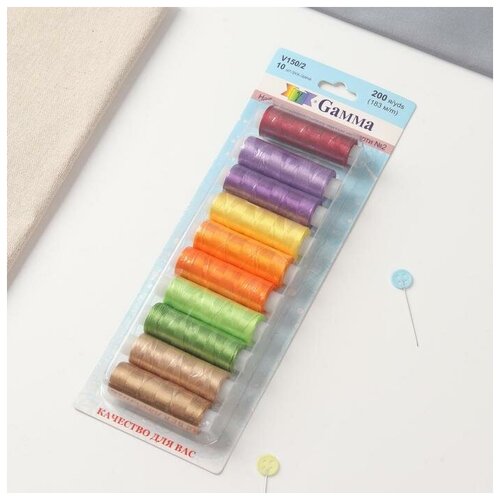 Нитки для вышивания №2, 183 м, 10 шт, цвет разноцветный нитки для вышивания 3 183 м 10 шт цвет разноцветный в упаковке шт 1