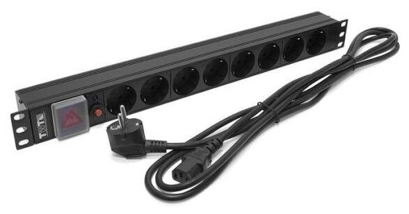 Блок розеток Lanmaster TWT-PDU19-10A8P-1.8 черный 8 розеток 1.8 м