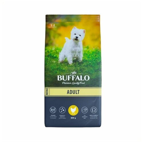 Сухой корм Мистер Баффало (MR.BUFFALO ADULT MINI)для собак мелких пород с Курицей 800гр.