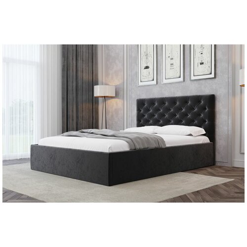 Двуспальна кровать Барокко черный Dekonte, 200х140 см