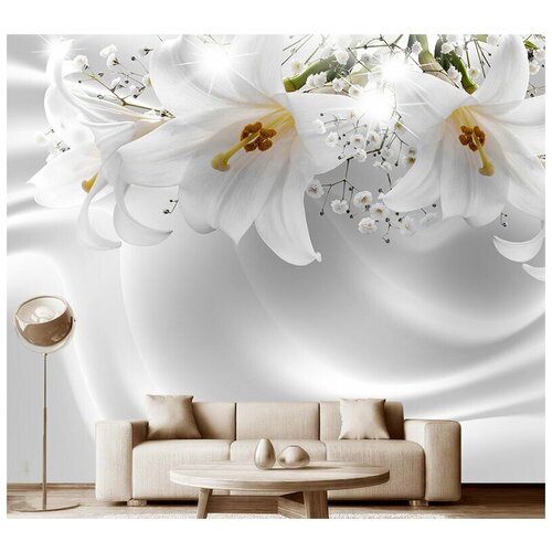 Фотообои на стену Модный Дом Сатиновые лилии 300x250 см (ШxВ)