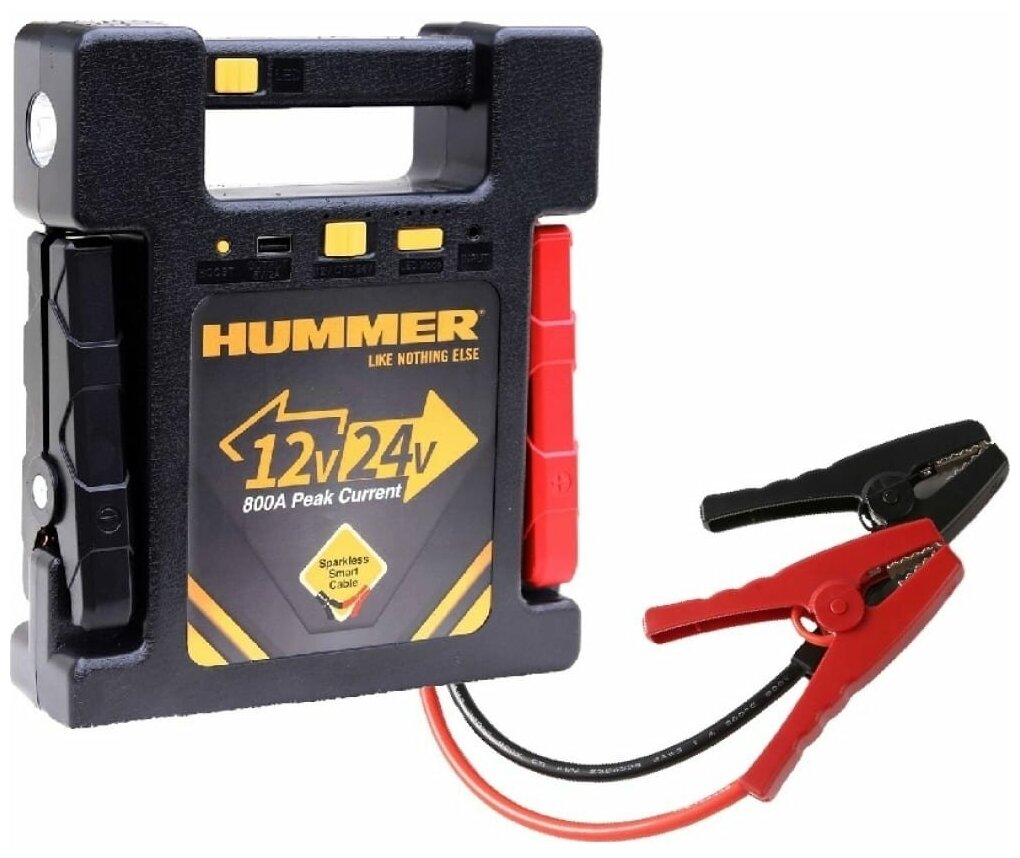 Портативное пусковое устройство с аккумулятором HUMMER H24 для автомобиля + Power Bank + LED фонарь 23000 мАч
