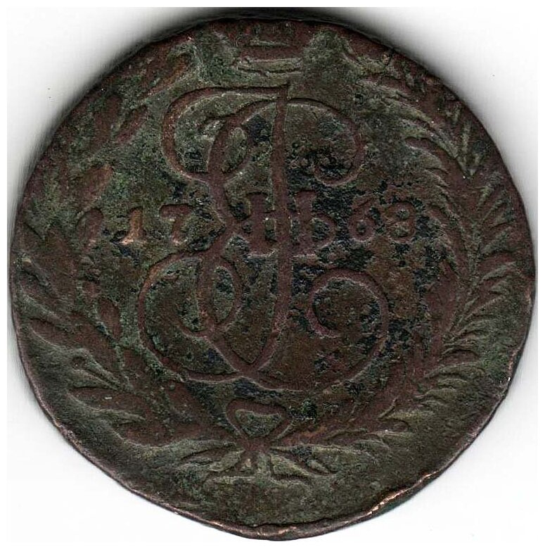 (1768, ЕМ) Монета Россия 1768 год 2 копейки Медь VF