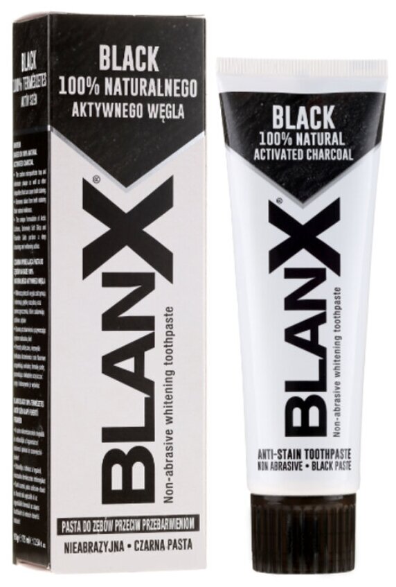 Зубная паста Blanx Black с древесным углём