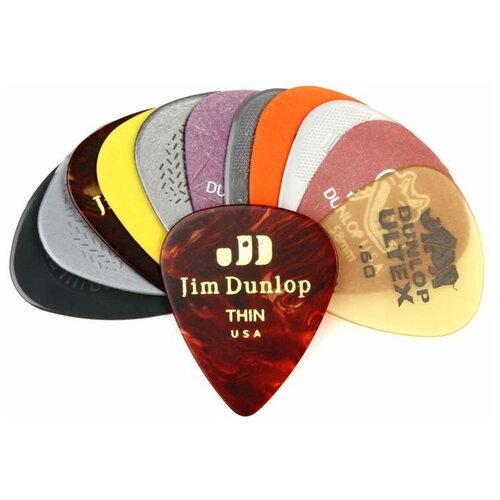 Dunlop PVP101 набор медиаторов Guitar LT/MED Pick Variety Pack 12шт, тонкие-средние