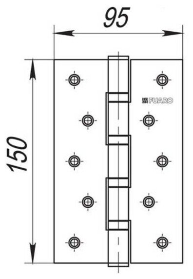 Петля дверная универсальная FUARO 4BB 150x95x3 WAB мат.бронза /29977/ (1 шт) - фотография № 2