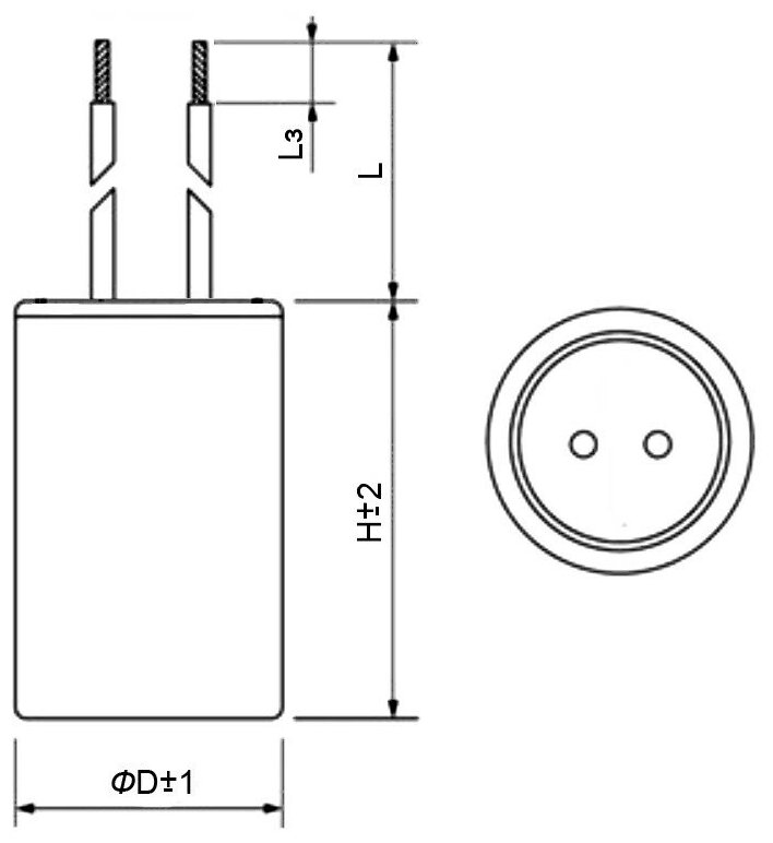 CBB60 10uF 450V WIRE (SAIFU) Конденсатор пусковой