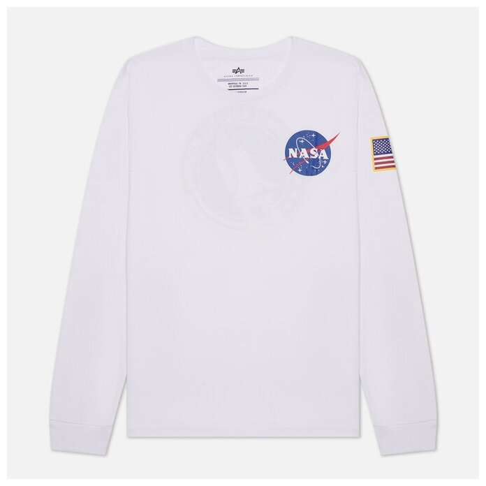 Мужской лонгслив Alpha Industries NASA Space Shuttle белый 