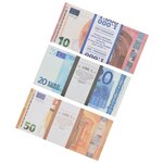 Набор сувенирные деньги, купюры фальшивые Евро (50, 20, 10 евро) - изображение