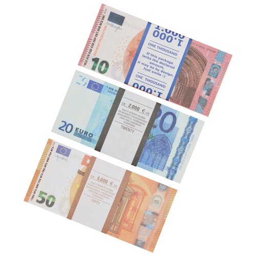 Набор № 4 Сувенирные деньги Евро (50, 20, 10 евро)