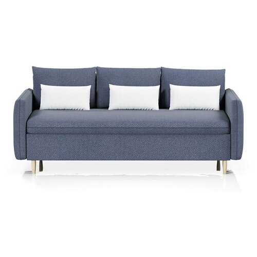 Диван-кровать Рон, 214х114х96 см, механизм Пантограф (Тик-так), диван раскладной, ППУ, ящик для белья, узкие подлокотники, декоративные подушки