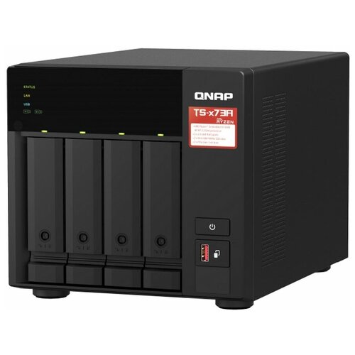 Сетевое хранилище Qnap TS-473A-8G qnap дисковый массив ts 473a 8g сетевое хранилище nas 4 bay настольный ryzen v1500b