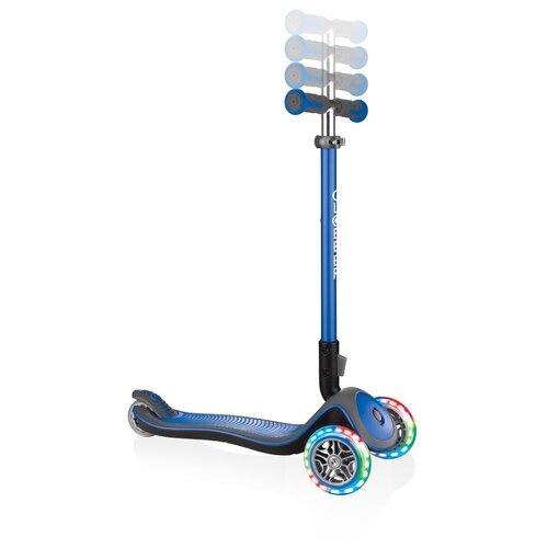 Детский городской самокат 3-колесный GLOBBER Elite Deluxe Lights , синий