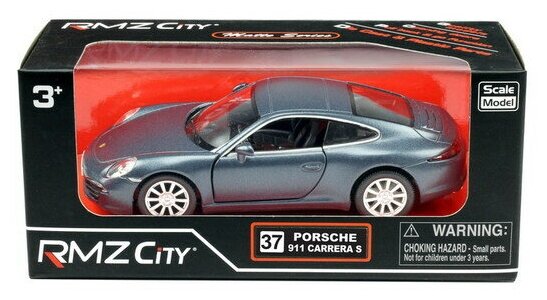Машина металлическая RMZ City 1:32 Porsche 911 Carrera S (2012), инерционная, темно-серый матовый, 16,5х7,5х7 см (554010M(A))