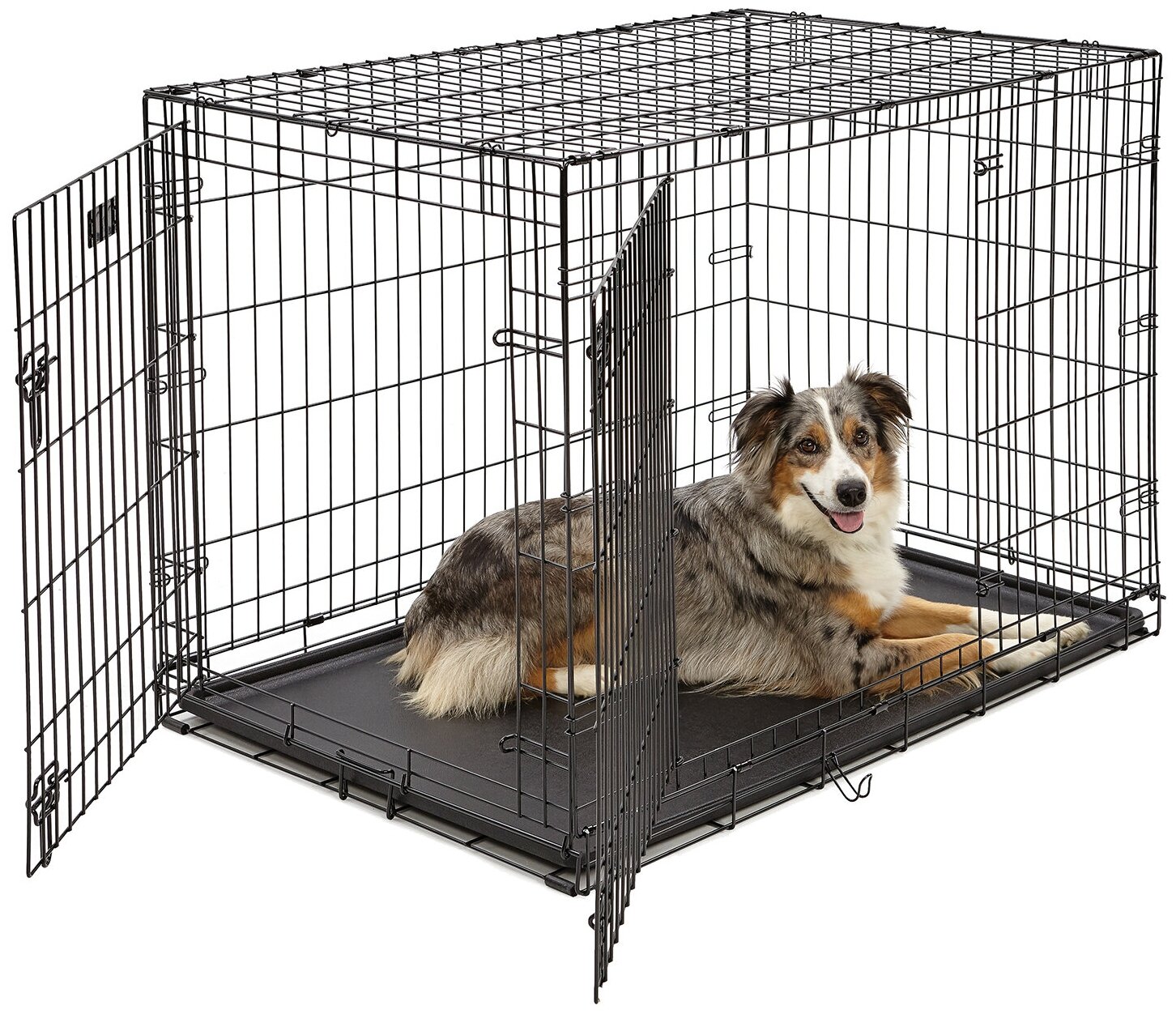 Клетка MidWest iCrate для собак 107х71х76h см, 2 двери, черная - фотография № 14