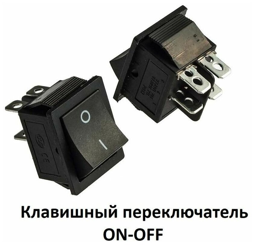 фото Клавишный переключатель 1 клавишный ON-OFF черный