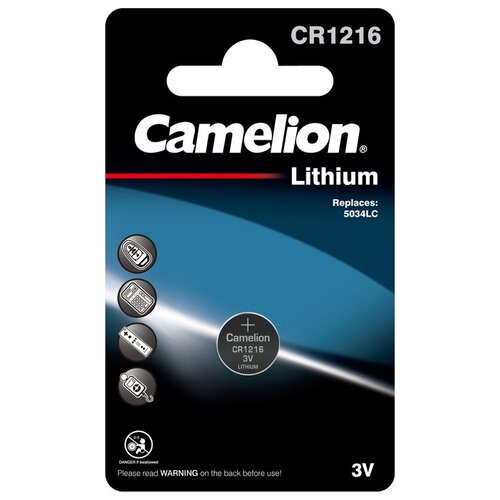 Элемент питания литиевый CR CR1216 BL-1 (блист.1шт) Camelion 3609 ( 10 упак.)