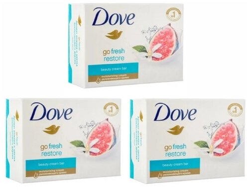 Dove Крем-мыло кусковое Красота и уход инжир и апельсин, 3 уп., 135 мл, 135 г