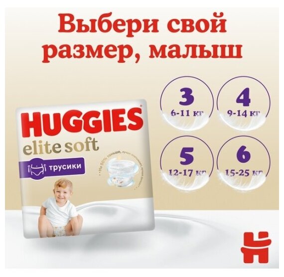 Трусики-подгузники Huggies Elite Soft 4 (9-14 кг) 21 шт. - фото №4