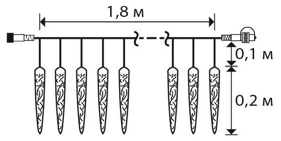 GLOS Гирлянда светодиодная Cосульки тающие, 6 шт, 23 см, универсальная (GL7018) - фото №4