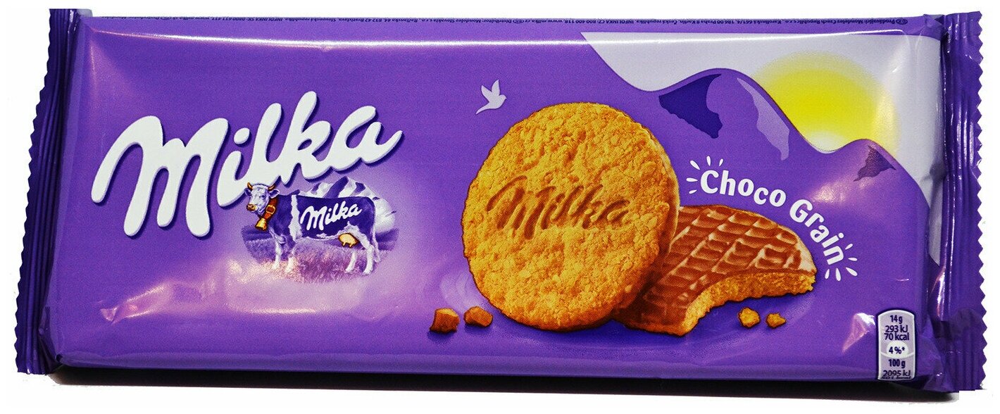 Печенье Milka , с шоколадными зернами, (Германия), 126 гр., 4шт - фотография № 2