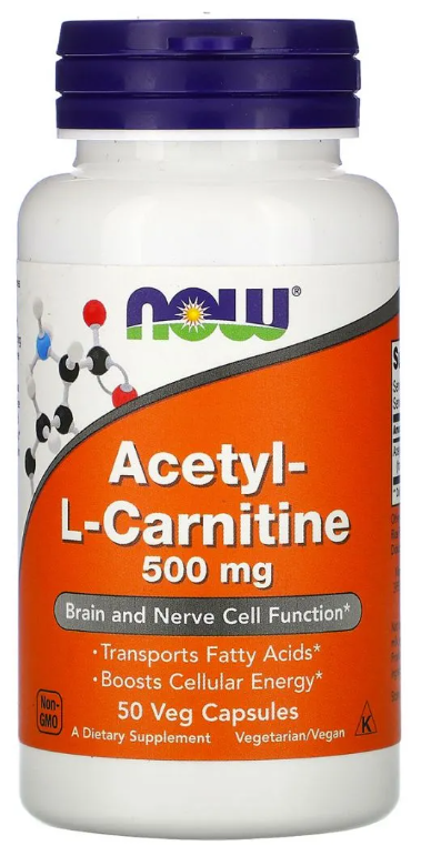 NOW Acetyl-L Carnitine 500 mg, 50 капс.