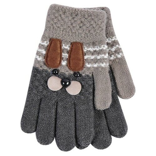 Перчатки детские цвет серый размер 15 6-7 лет 1255₽