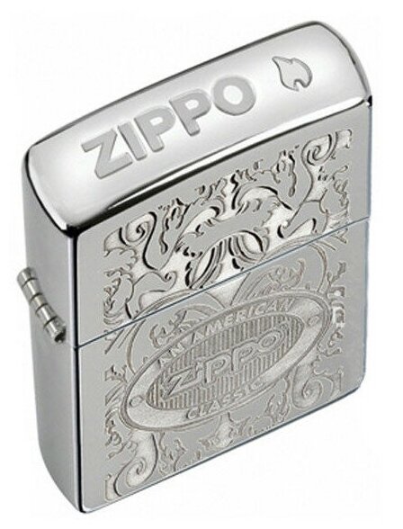 Зажигалка бензиновая Zippo 24751 American Classic High Polish Chrome - фотография № 2