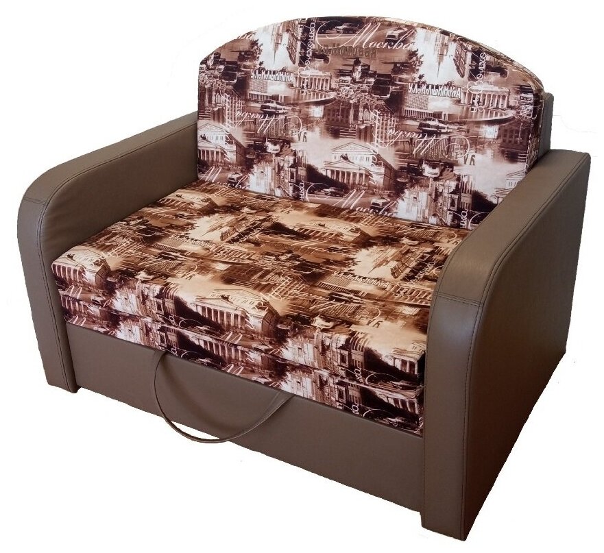 Раскладной диван-кровать StylChairs Соня, обивка: текстиль/экокожа, цвет: коричневый