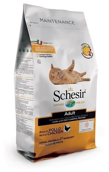 Schesir корм для взрослых кошек всех пород с курицей 400 гр - фотография № 5