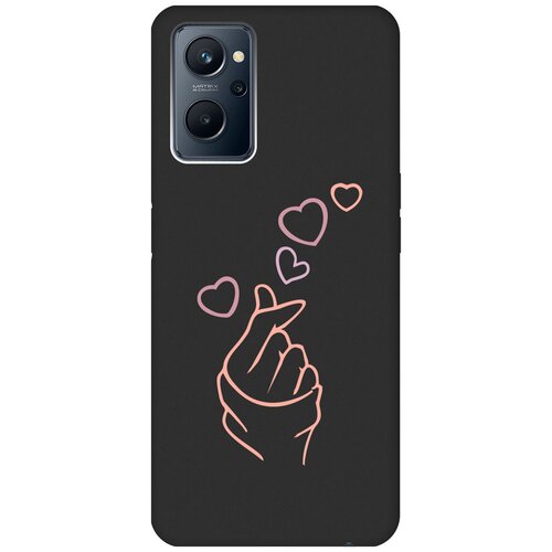 Матовый Soft Touch силиконовый чехол на Realme 9i, Рилми 9и с 3D принтом K-Heart черный матовый soft touch силиконовый чехол на realme 9i рилми 9и с 3d принтом mindmap черный