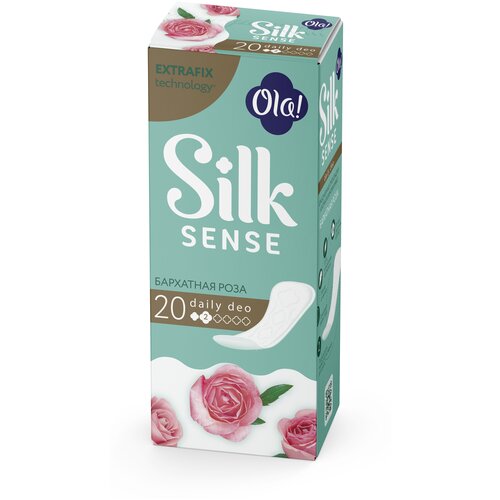 Прокладки Ola! Silk Sense DAILY DEO ежедневные, Бархатная роза 20 шт.