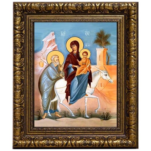 Бегство Святого Семейства в Египет. Икона на холсте.