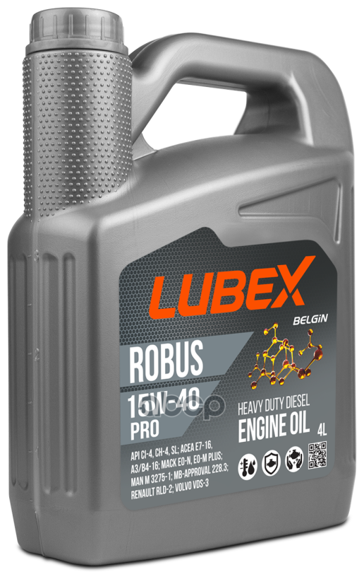 LUBEX Масло Моторное Lubex Robus Pro 15w-40 Минеральное 4 Л.