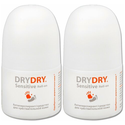 Антиперспирант роликовый Dry Dry Sensitive Roll-on, для чувствительной кожи, 50 мл, 2 шт.