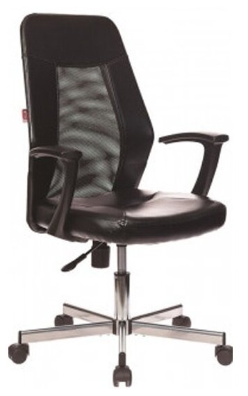 Кресло офисное Easy Chair 225 DSL PTW к/з черный, сетка черная, хром