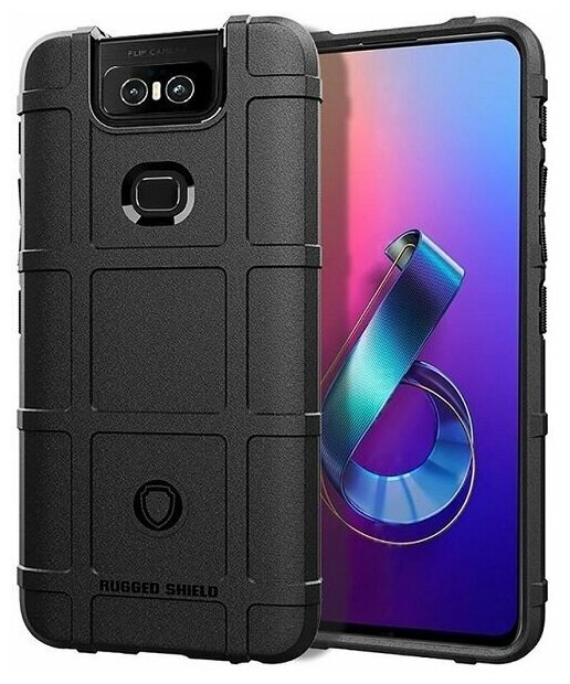 фото Чехол для Asus ZenFone 6 (ZenFone 6Z) цвет Black (черный), серия Armor от Caseport