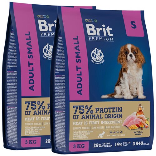 BRIT PREMIUM DOG ADULT SMALL для взрослых собак маленьких пород с курицей (3 + 3 кг)